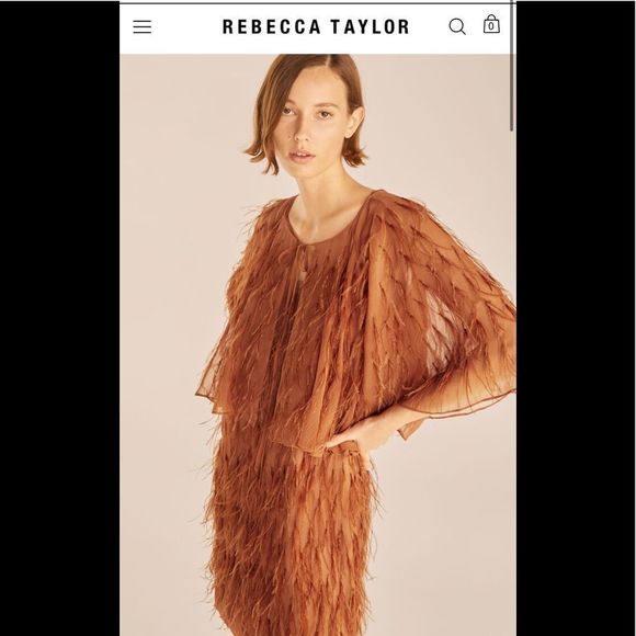 rebecca silk ostrich feather jacket - Picture 5 of 7